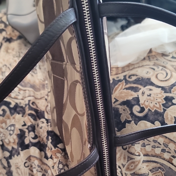 Coach Tan and Brown Signature Tote - Picture 7 of 10